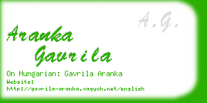 aranka gavrila business card